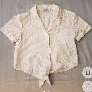 & Other Stories White Tie-Front Button Up Blouse